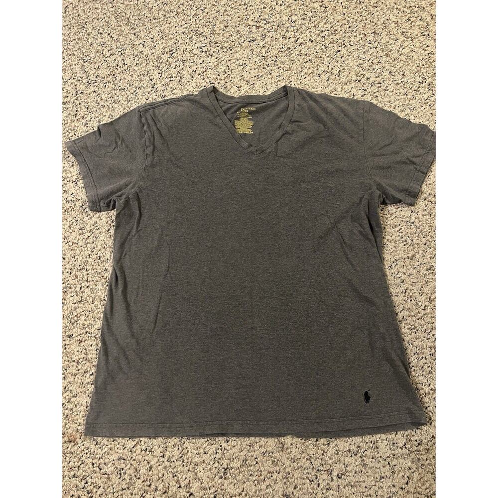 Polo‎ Ralph Lauren Gray V-neck Large Men T-shirt Pre-owned.
